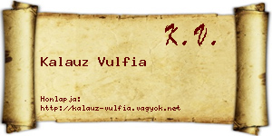 Kalauz Vulfia névjegykártya